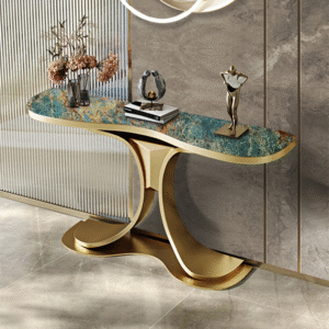 marble top stainless steel console table