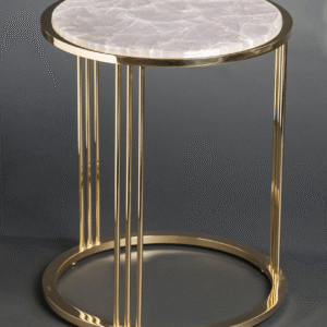gildora gold side table with marble top | stainless steel frame | pvd finish