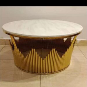 stainless steel coffee table with gold pvd finish