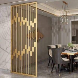 roselux ss steel partition | stainless steel with pvd finish | 7×3 ft metal divider