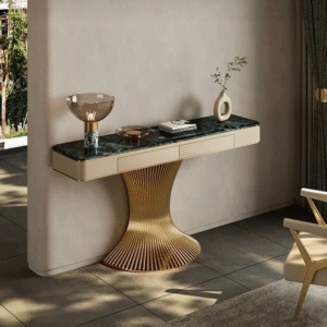 luxury marble top console table with storage